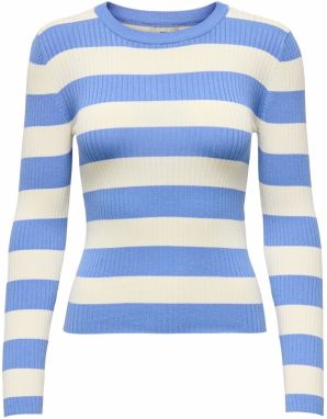 JDY Sveter 'JDYPLUM'  azúrová / prírodná biela