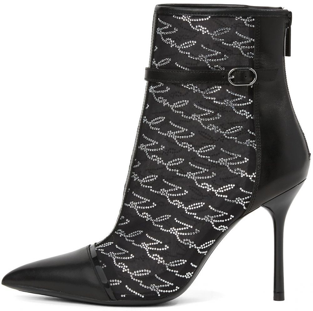 Karl Lagerfeld Členkové čižmy  čierna / priehľadná