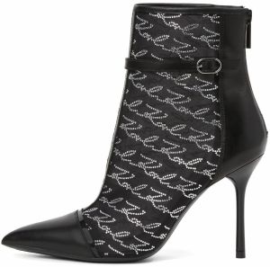 Karl Lagerfeld Členkové čižmy  čierna / priehľadná