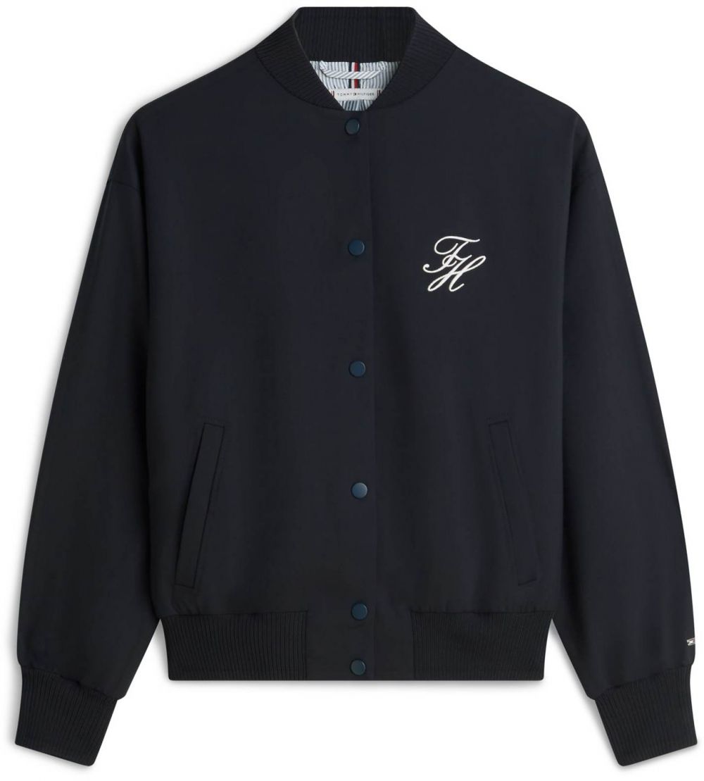 TOMMY HILFIGER Prechodná bunda  námornícka modrá / biela