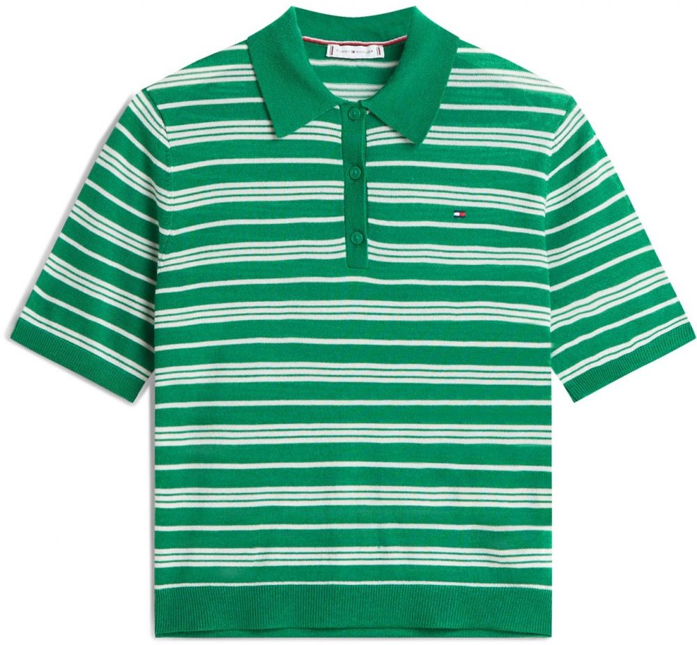 TOMMY HILFIGER Sveter  zelená / biela