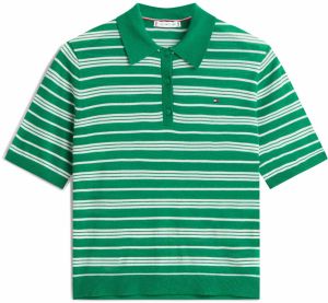 TOMMY HILFIGER Sveter  zelená / biela