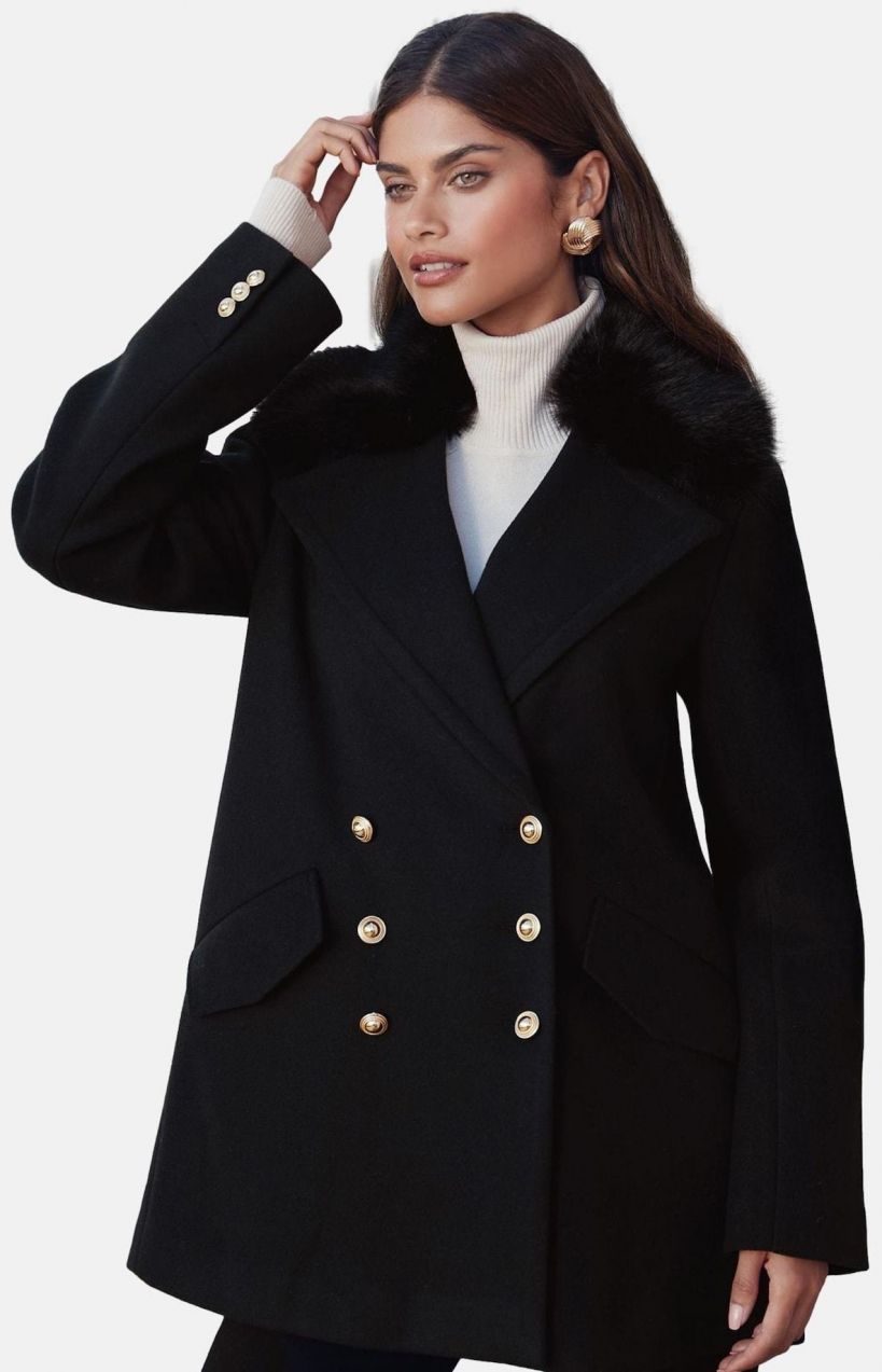 Lipsy Prechodný kabát  čierna