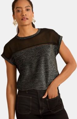 love & roses Blúzka  čierna / strieborná