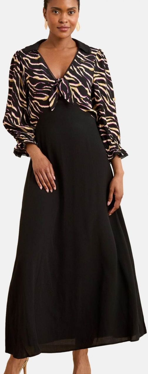 love & roses Šaty  hnedá / fialová / čierna / biela