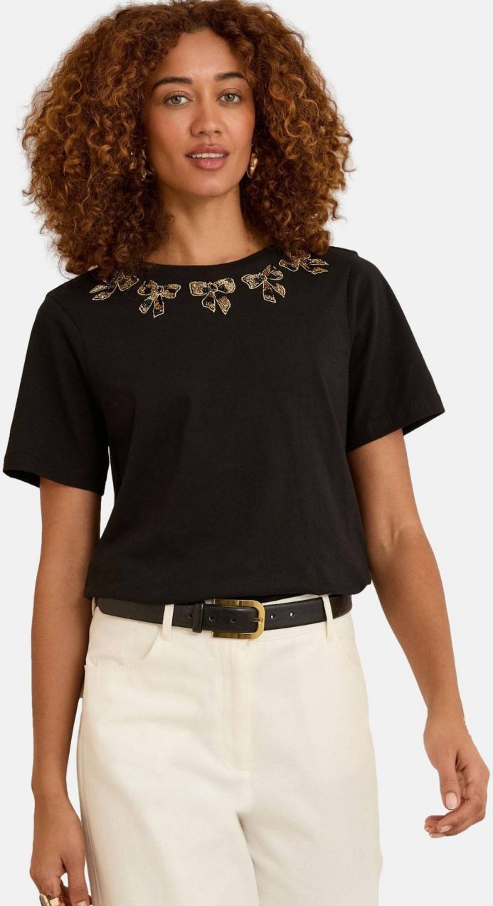 love & roses Tričko  zlatá / čierna