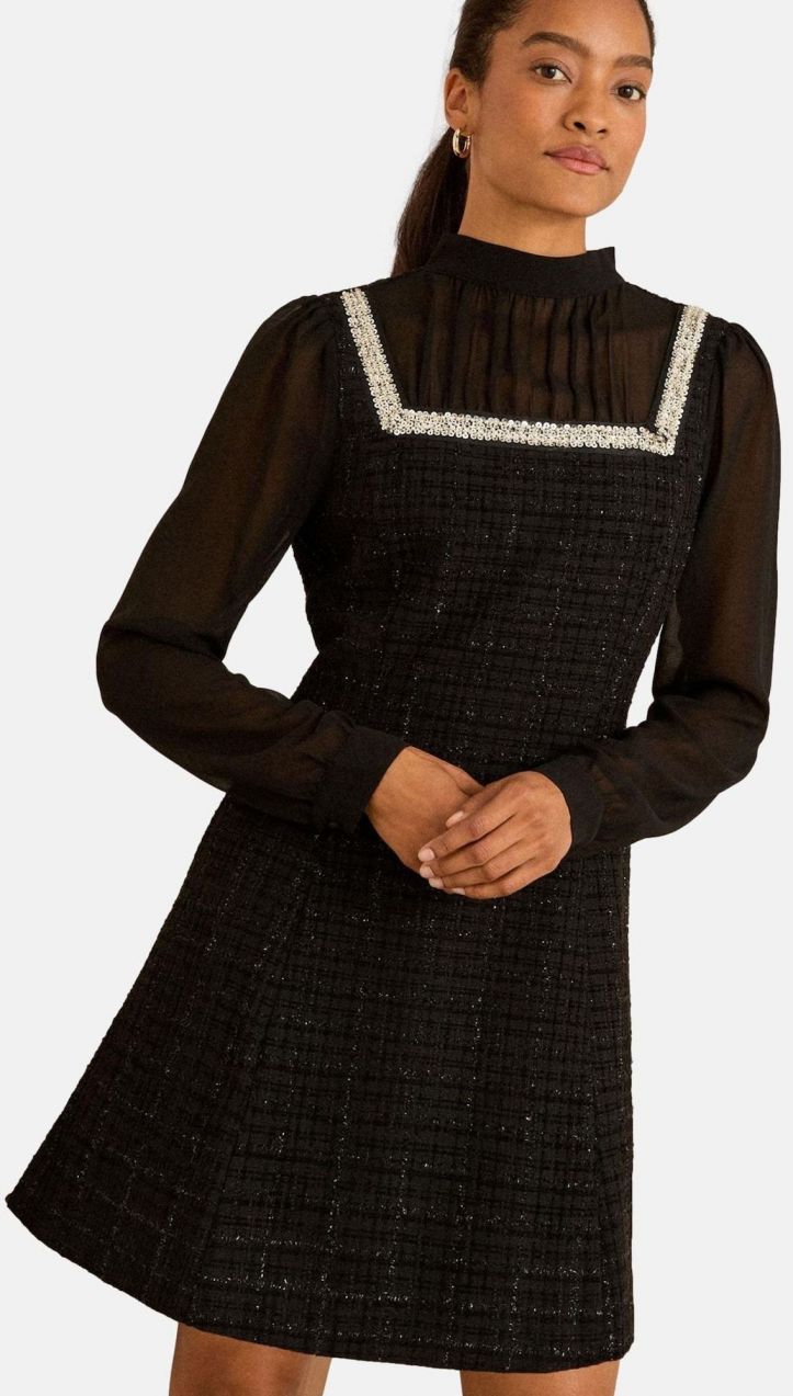 love & roses Šaty  čierna / strieborná