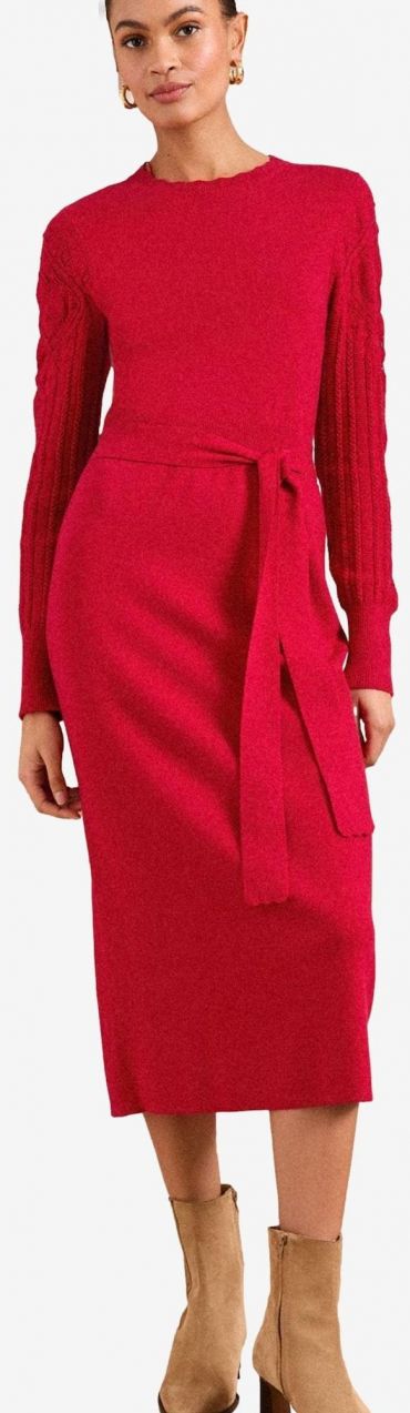 love & roses Pletené šaty  červená