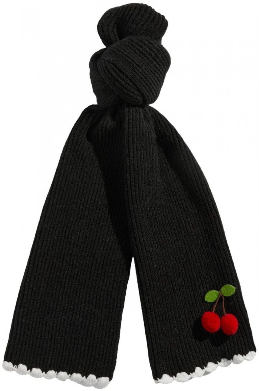 love & roses Šál  zelená / červená / čierna / biela