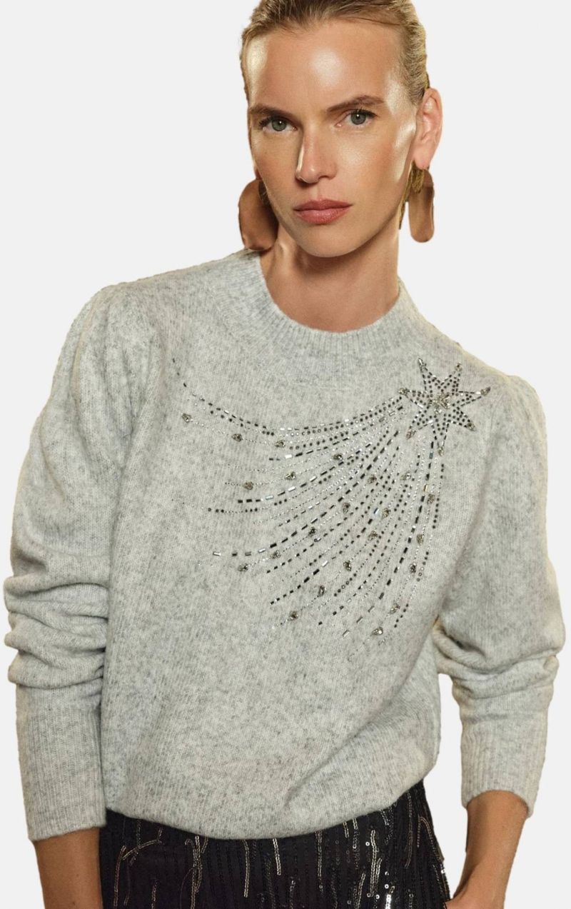 love & roses Sveter  sivá / strieborná