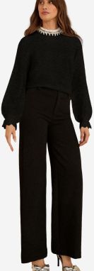 love & roses Sveter  čierna / strieborná / priehľadná / biela