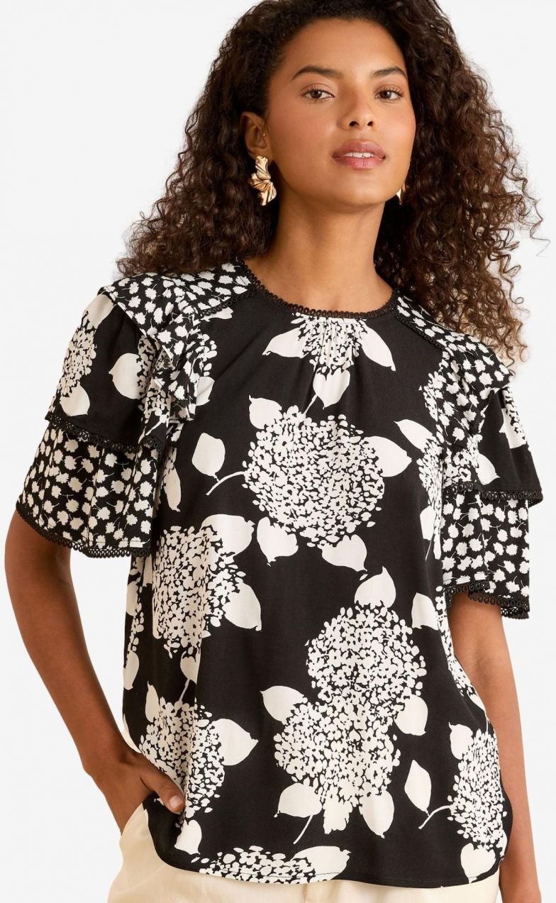 love & roses Blúzka  čierna / biela