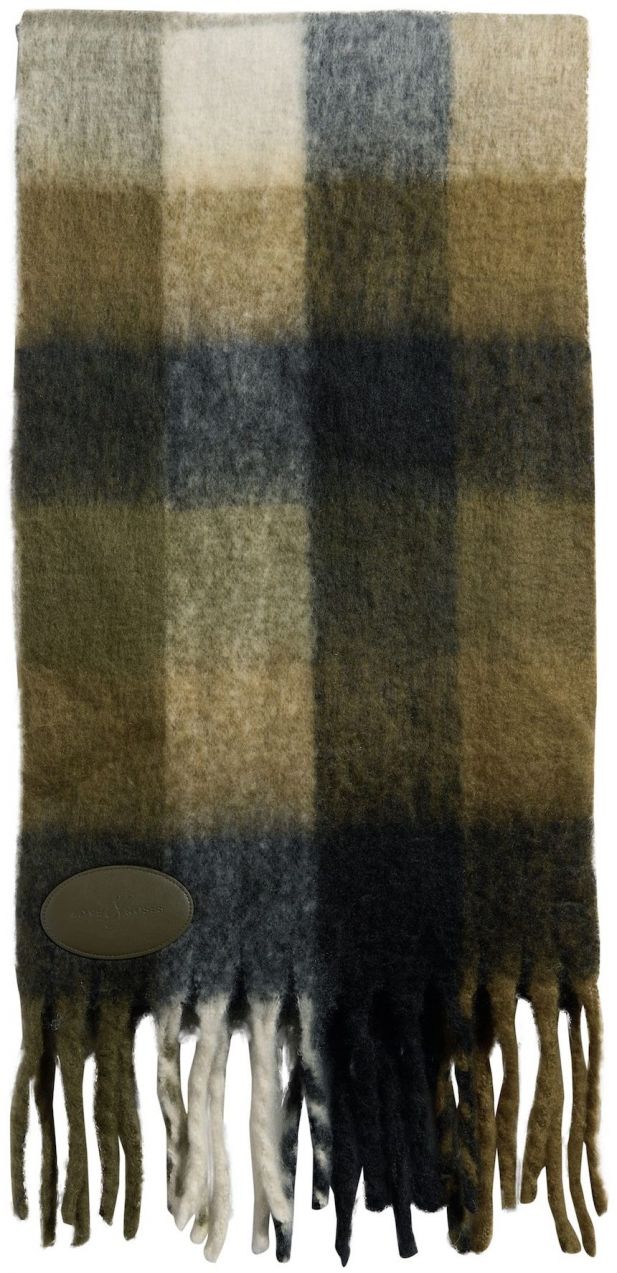 love & roses Šál  sivá melírovaná / kaki / olivová