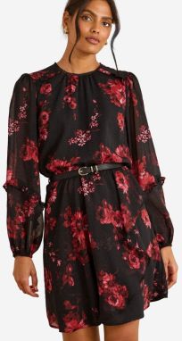 love & roses Šaty  ružová / červená / tmavočervená / čierna