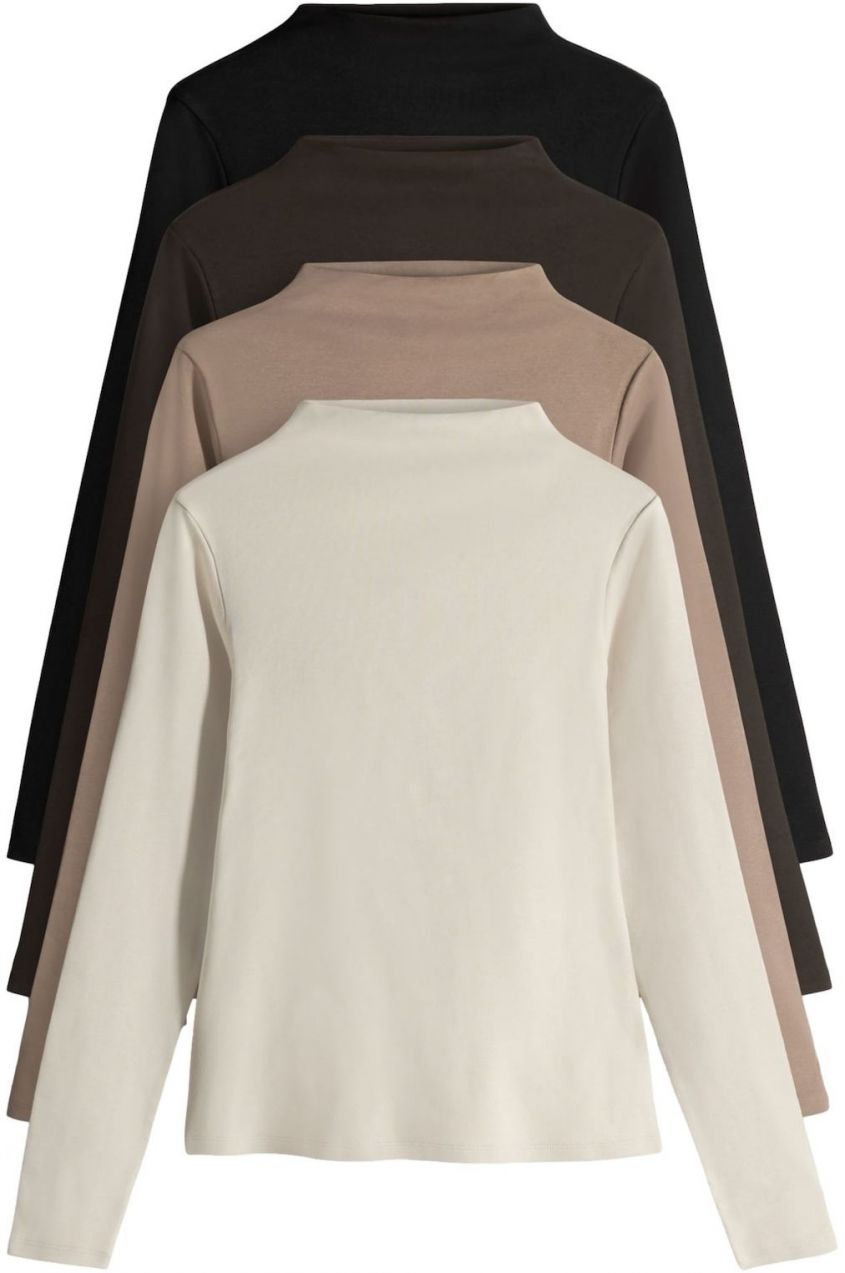 The Set Tričko  čokoládová / brokátová / čierna / biela ako vlna