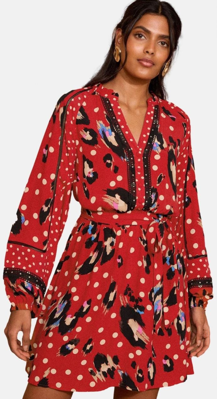 love & roses Šaty  béžová / modrá / svetloružová / červená