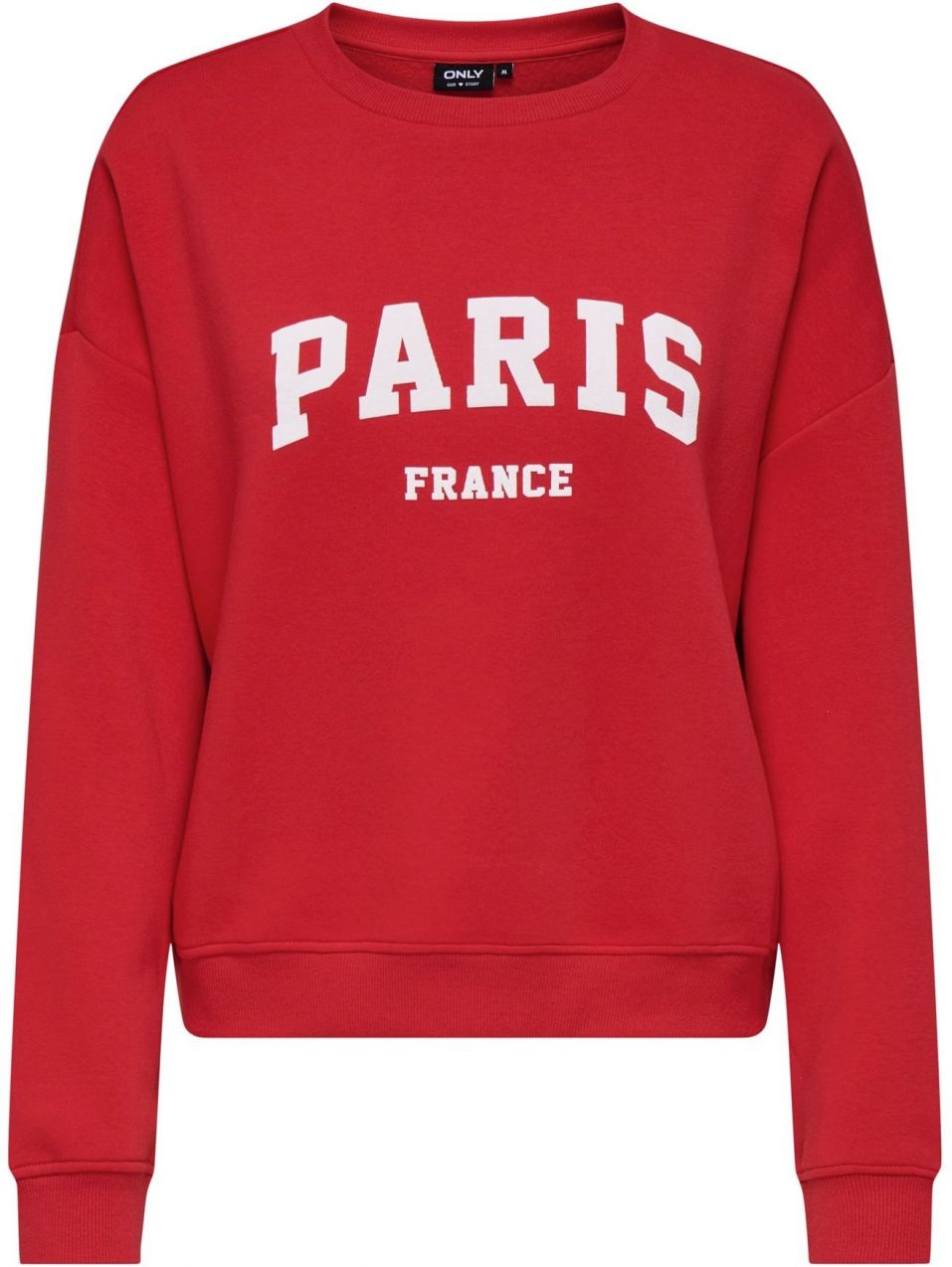 ONLY Mikina  ohnivo červená / biela