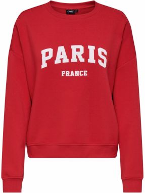 ONLY Mikina  ohnivo červená / biela