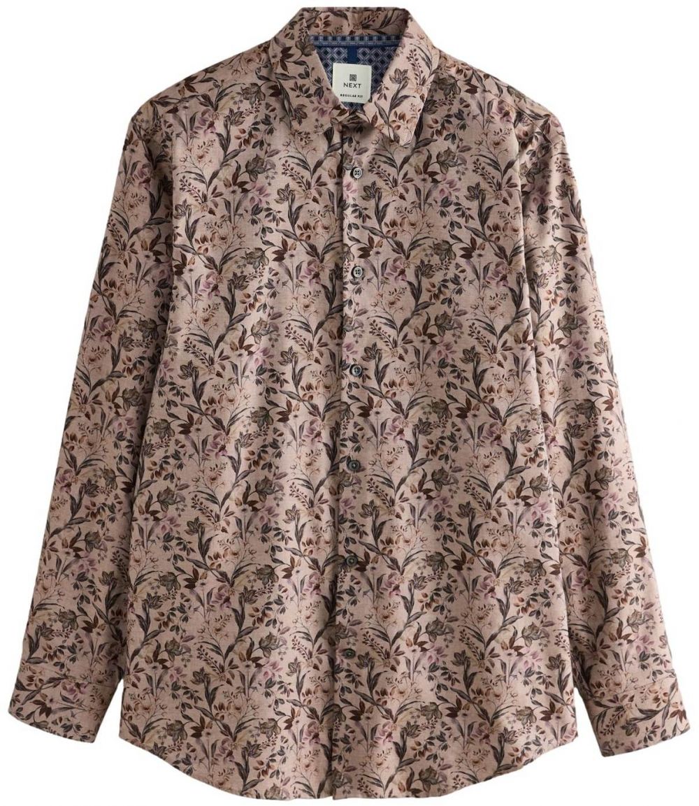 Next Košeľa  gaštanová / kapučíno