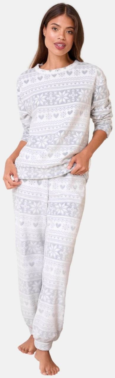 Lipsy Pyžamo  svetlosivá / biela