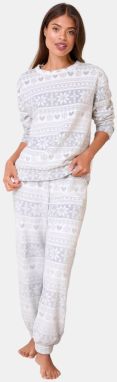 Lipsy Pyžamo  svetlosivá / biela