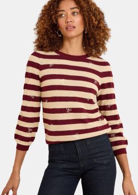 love & roses Sveter  béžová / farba lesného ovocia