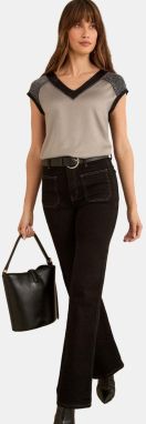 love & roses Tričko  čierna / strieborná