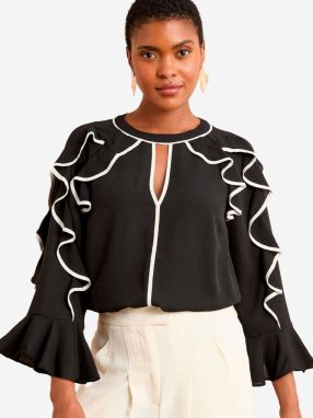 love & roses Blúzka  čierna / biela