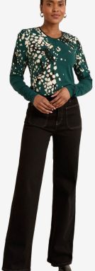 love & roses Blúzka  krémová / tmavozelená / čierna