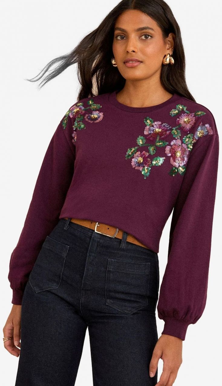 love & roses Mikina  zelená / černicová / fuksia