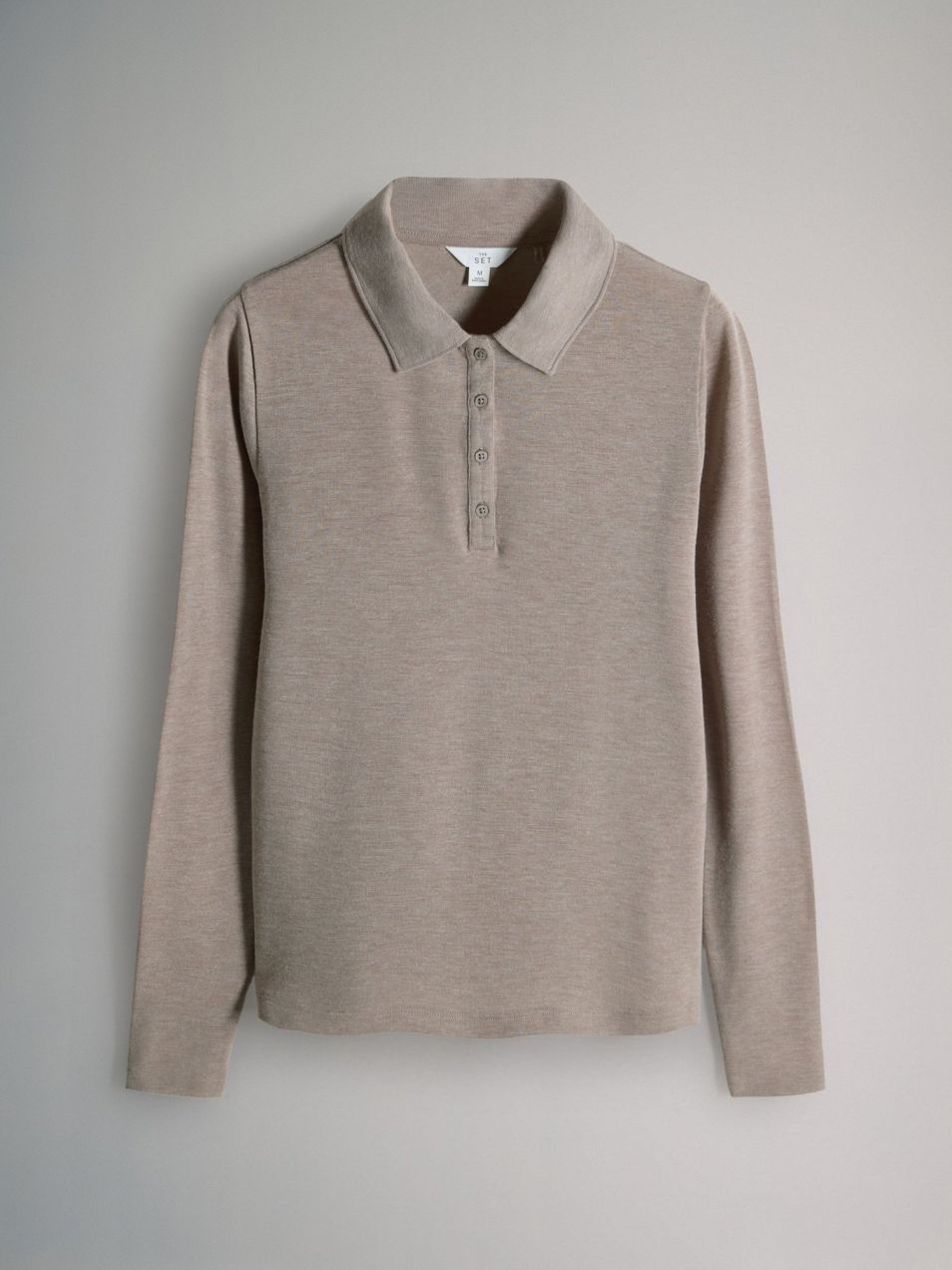 The Set Tričko  béžová / hnedá melírovaná / čierna