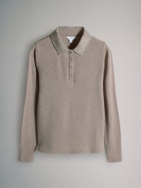 The Set Tričko  béžová / hnedá melírovaná / čierna