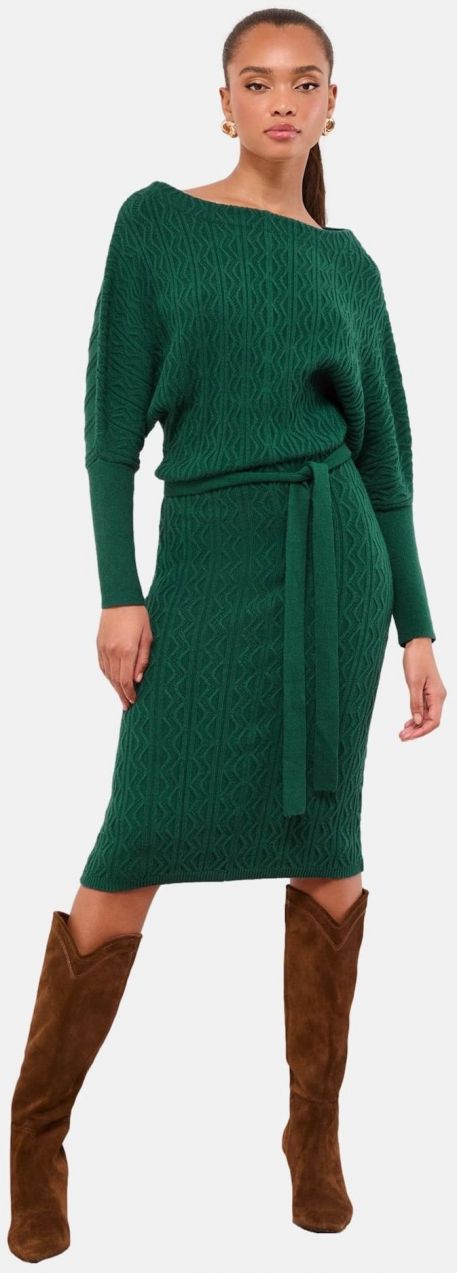 Lipsy Pletené šaty  tmavozelená