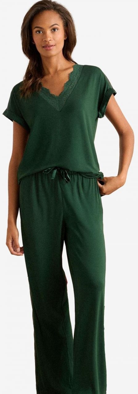 love & roses Pyžamo  tmavozelená