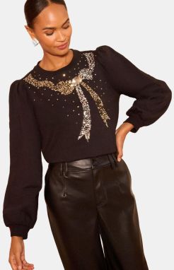 love & roses Mikina  čierna / strieborná