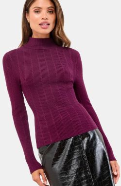 Lipsy Sveter  vínovo červená