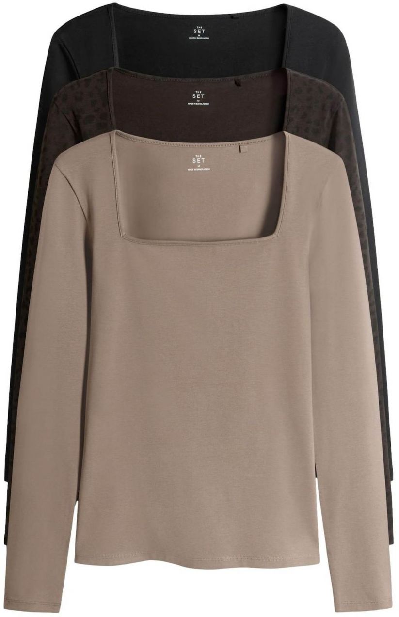 The Set Tričko  farba ťavej srsti / hnedá / čierna