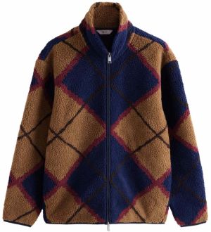 Next Flisová bunda  námornícka modrá / hnedá / hrdzavohnedá / čierna