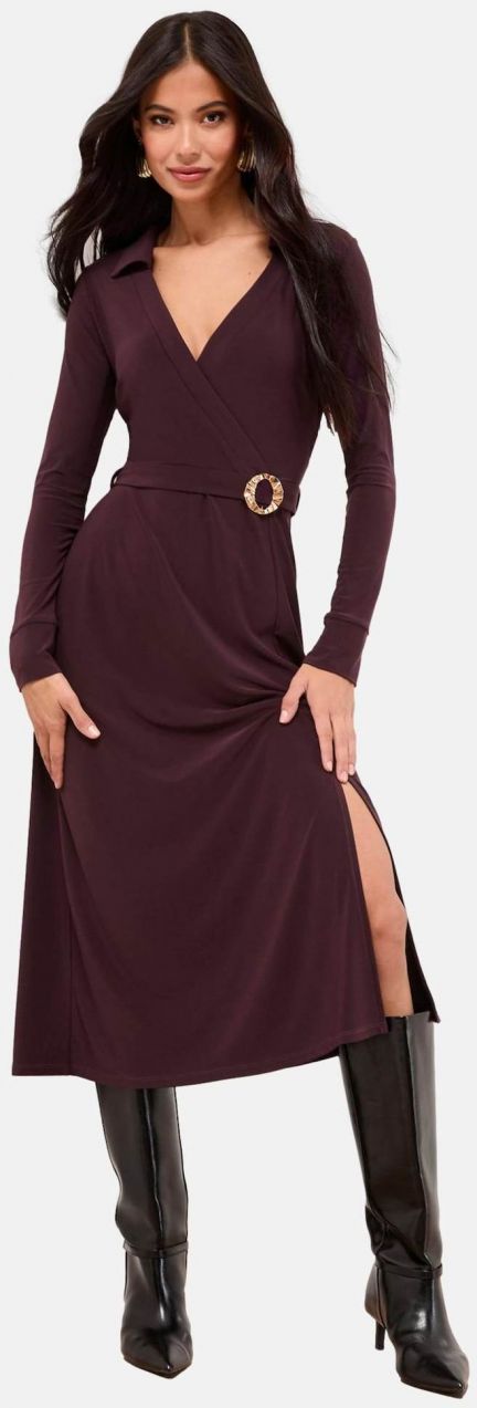 Lipsy Šaty  vínovo červená