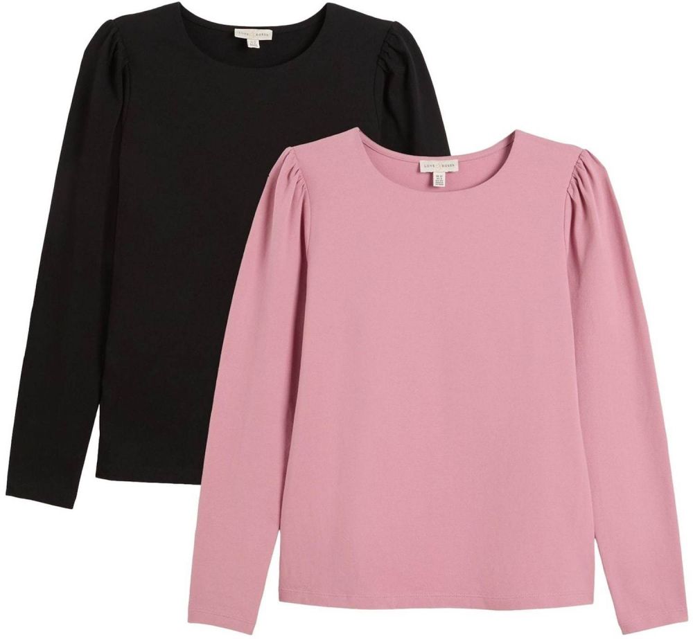 love & roses Tričko  svetloružová / čierna