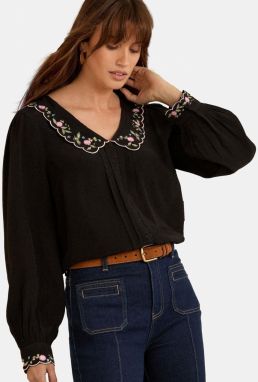 love & roses Blúzka  trávovo zelená / ružová / čierna