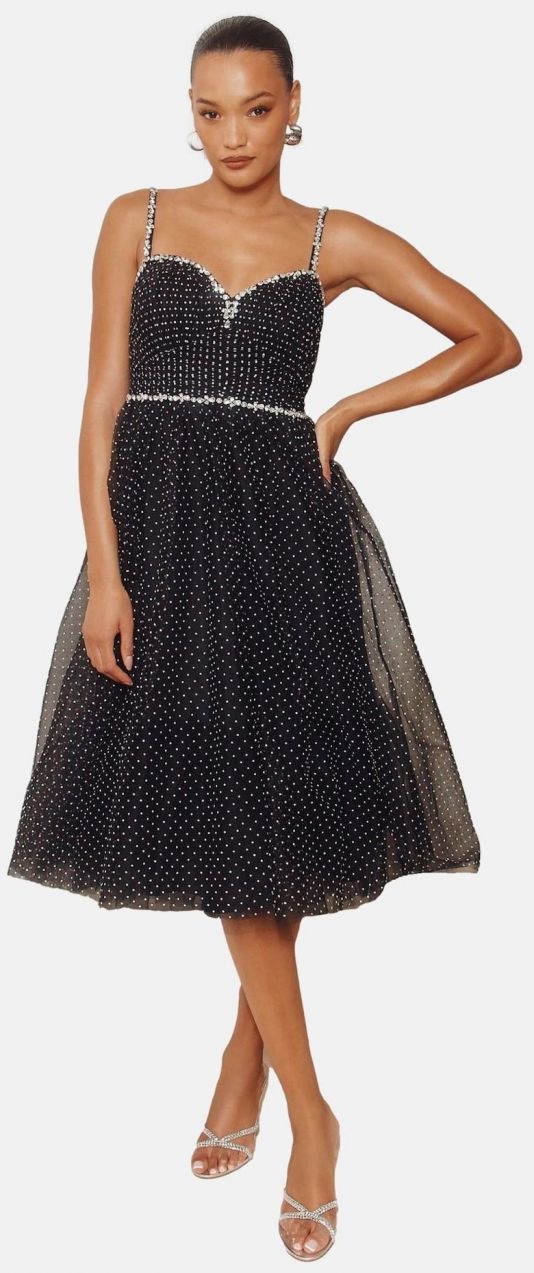 Lipsy Šaty  čierna / biela