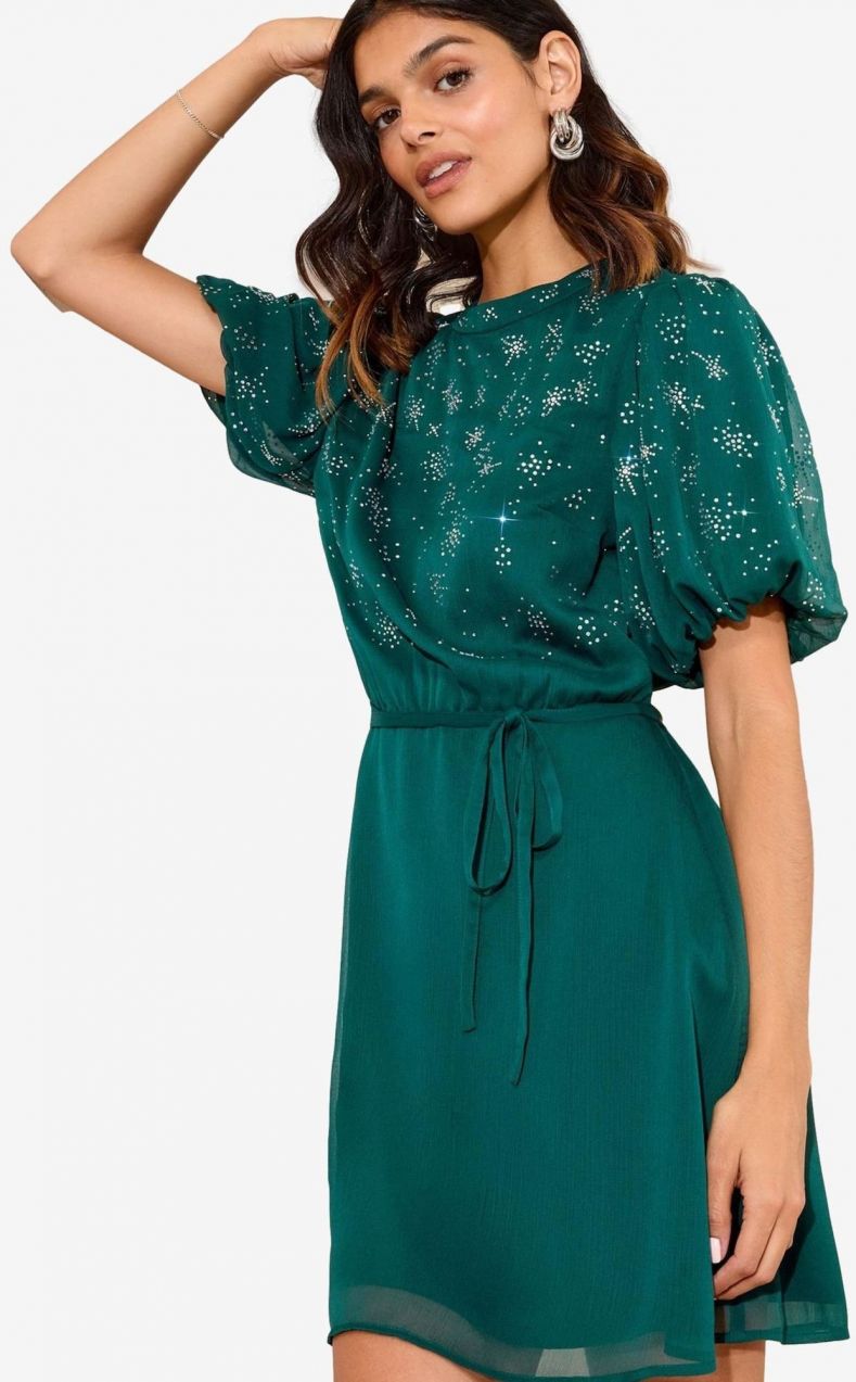 Friends Like These Šaty  tmavozelená / biela