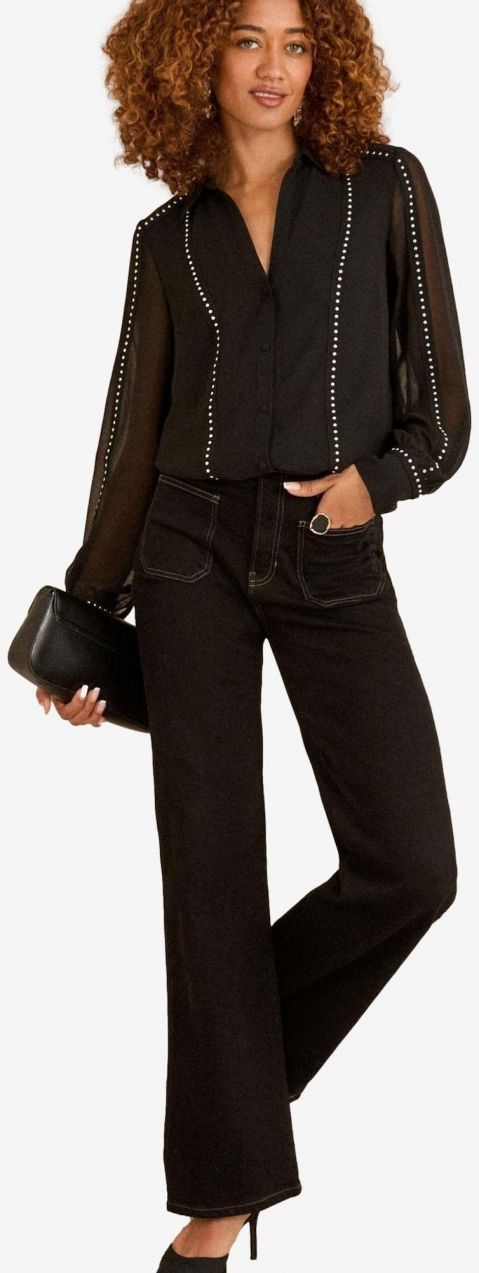 love & roses Blúzka  čierna / biela