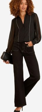 love & roses Blúzka  čierna / biela