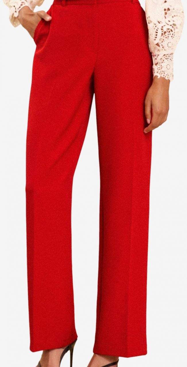 love & roses Nohavice s pukmi  červená