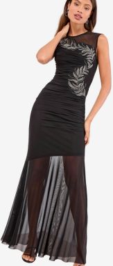 Lipsy Večerné šaty  čierna / strieborná