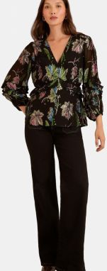 love & roses Blúzka  trávovo zelená / ružová / čierna