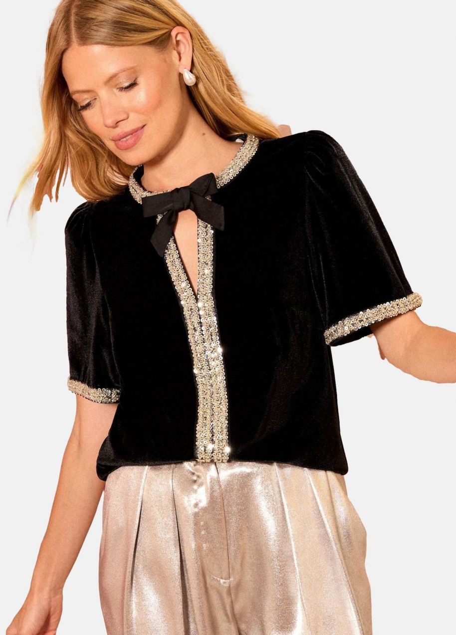 love & roses Blúzka  zlatá / čierna