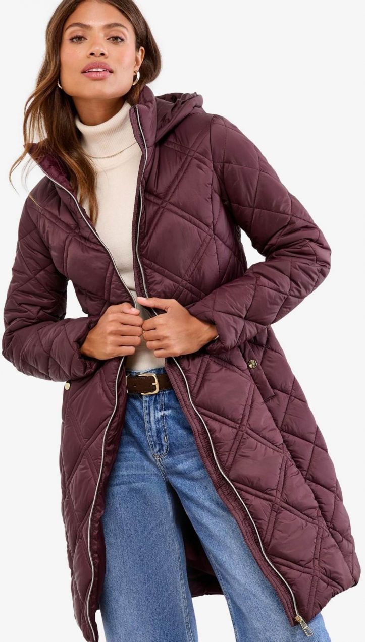 Lipsy Prechodný kabát  vínovo červená